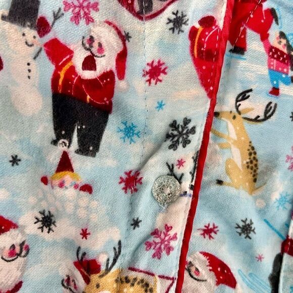 Target Wondershop Women's Light Blue Santa Notch Collar Button up Coat Style Paj - Picture 7 of 14